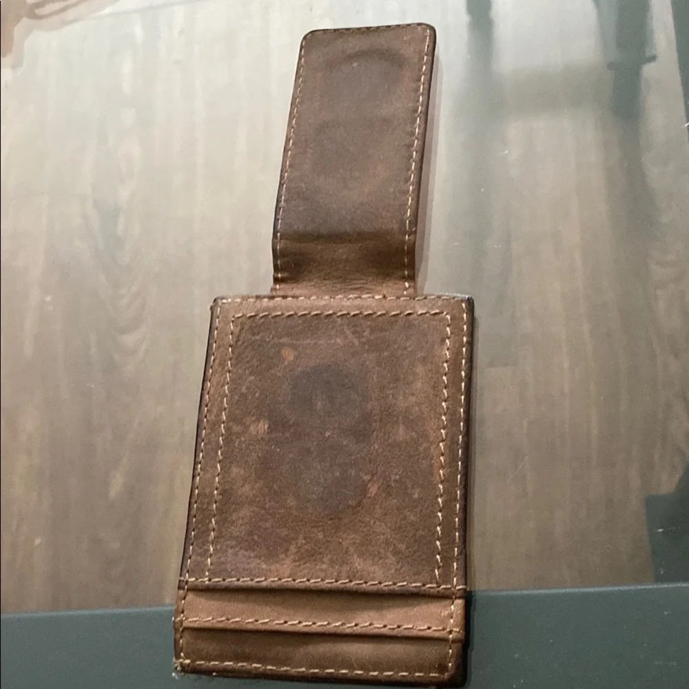 Levi's Brown Leather Money Clip Wallet